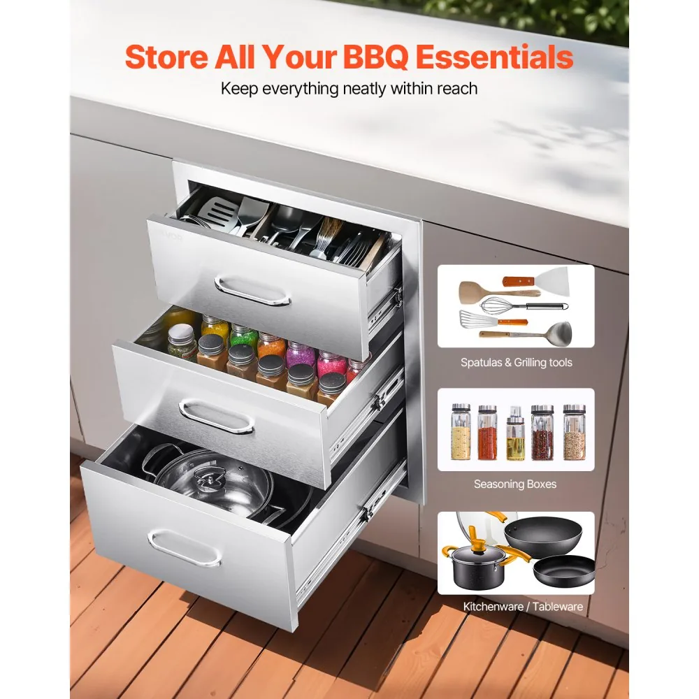 VEVOR Outdoor Kitchen Drawers 18.11" W x 23.23" D x 23.23" H product image 2