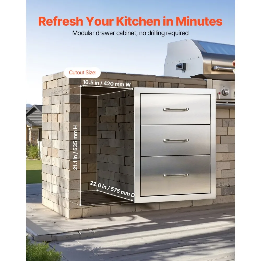 VEVOR Outdoor Kitchen Drawers 18.11" W x 23.23" D x 23.23" H product image 5