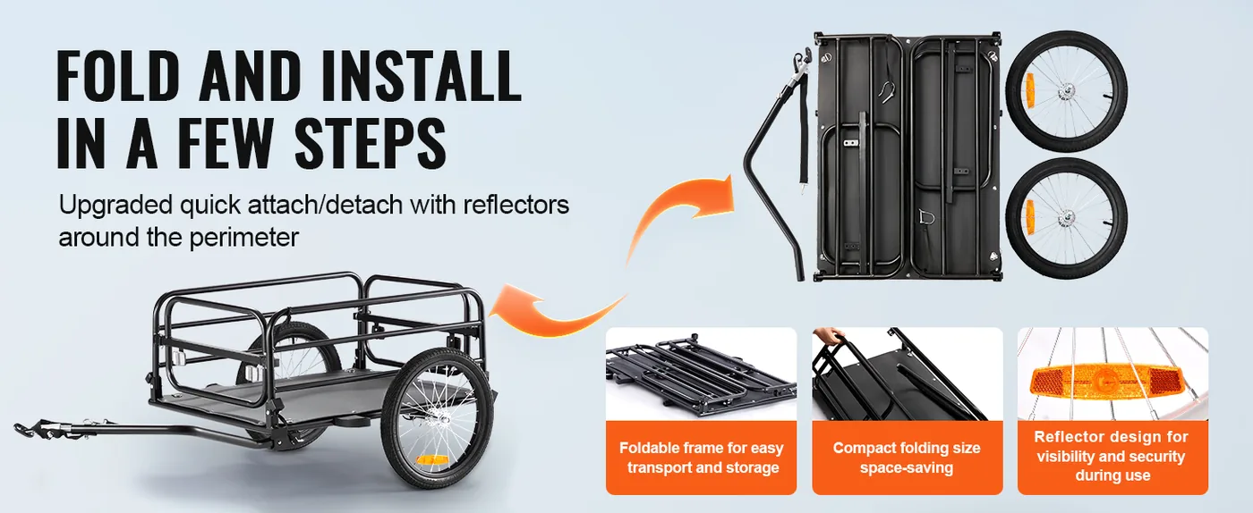 VEVOR Bike Cargo Trailer 160lbs feature 3