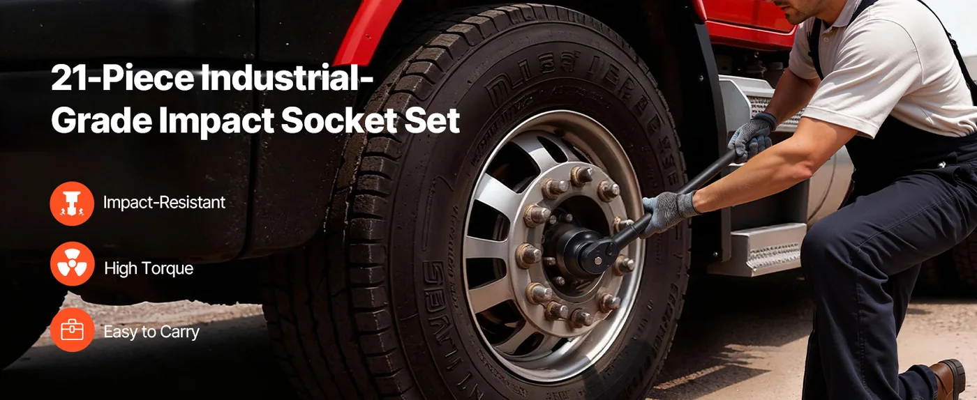 VEVOR 21 piece impact socket set overview