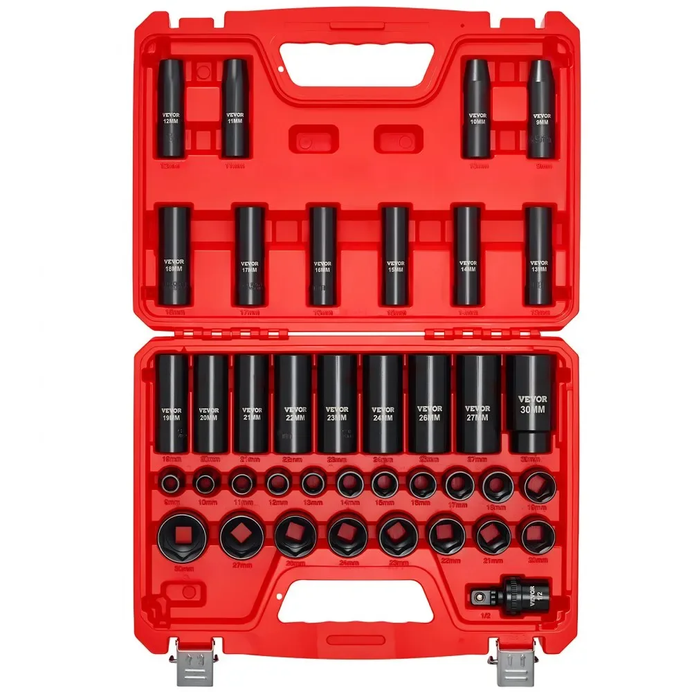 VEVOR 39 piece impact socket set case view