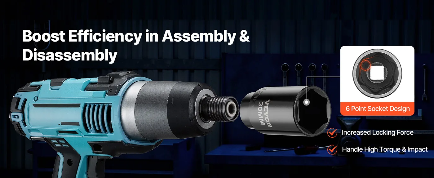 VEVOR 67 Piece 3/8 in Impact Socket Set Swivel & Standard Efficient Operation