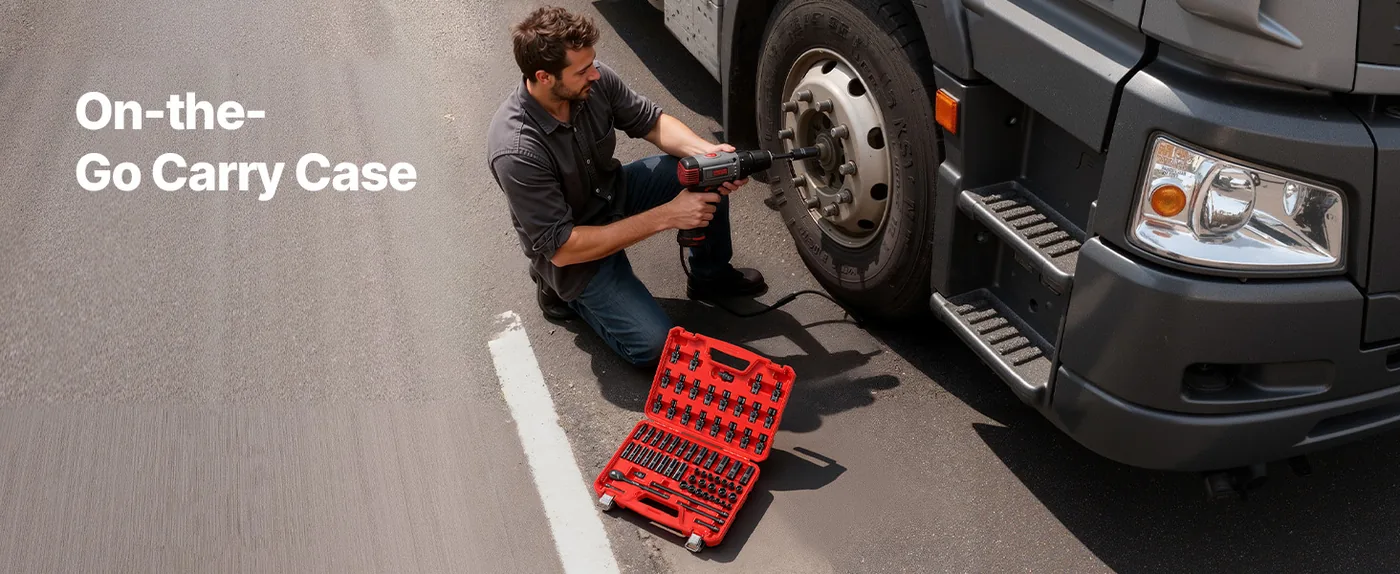 VEVOR 67 Piece 3/8 in Impact Socket Set Swivel & Standard Easy to Store & Carry