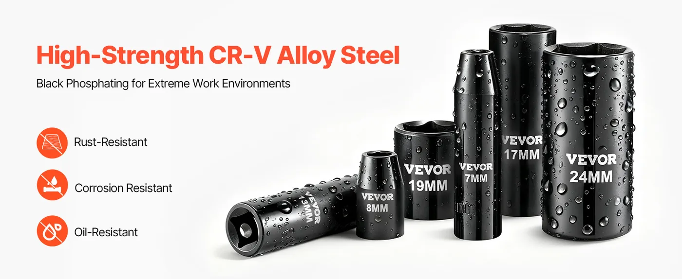 VEVOR 64 Piece 3/8 in Impact Socket Set Deep & Shallow Built to Last