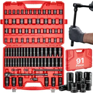 VEVOR 91 piece impact socket set case view