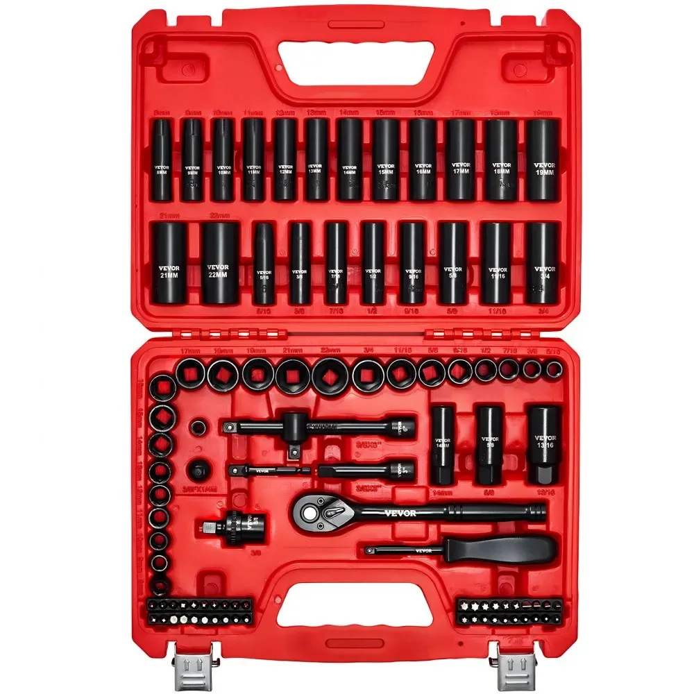 VEVOR 3/8 inch impact socket set case view