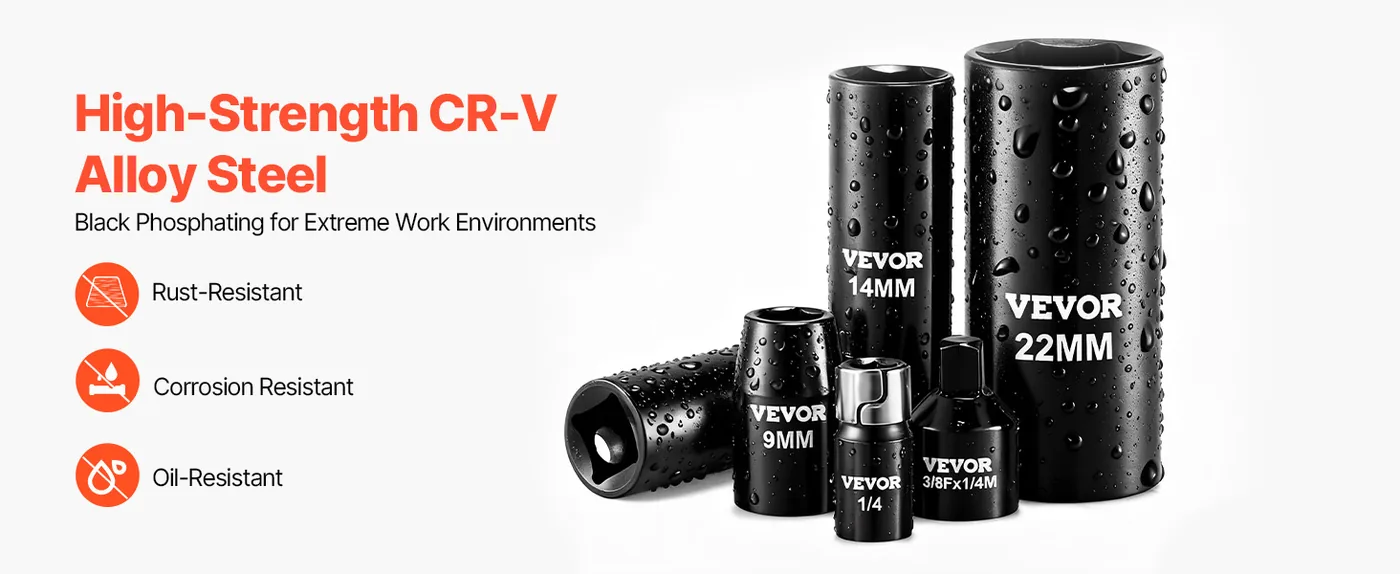 VEVOR 3/8 in Impact Socket Set 96 Piece Built to Last