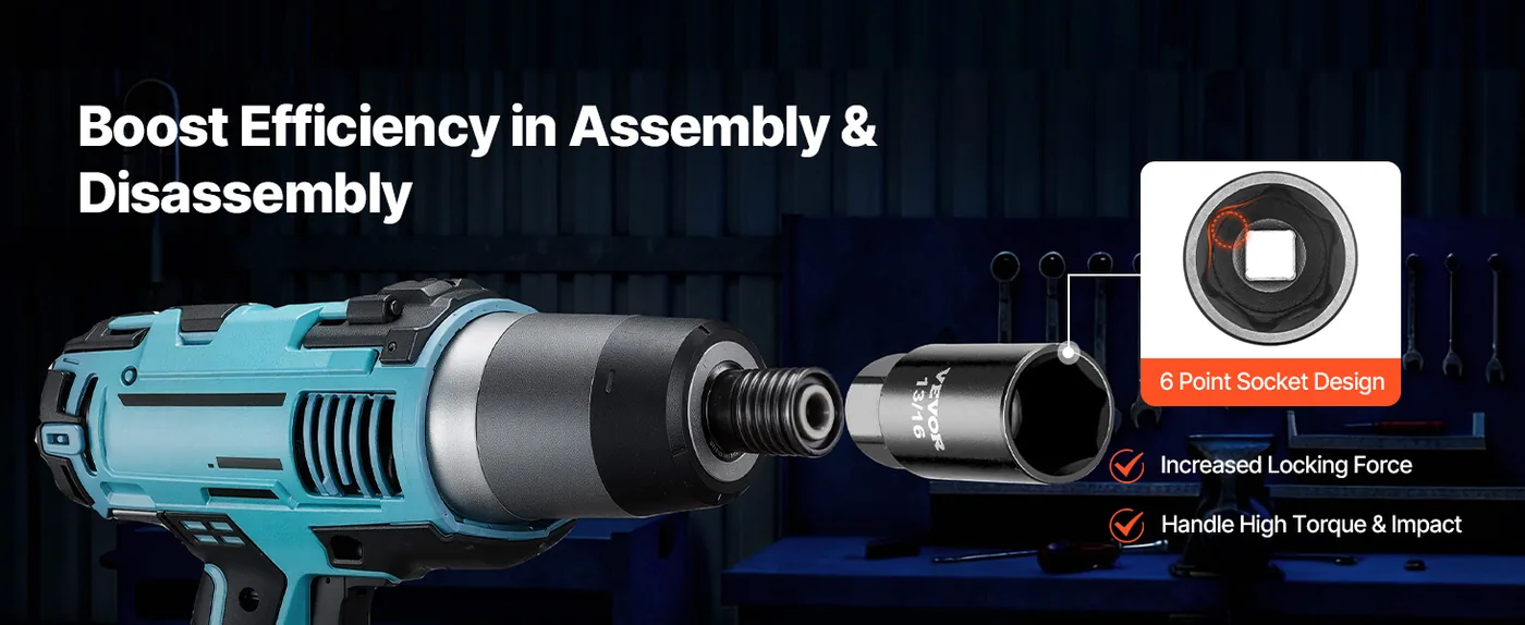 VEVOR 3/8 in Impact Socket Set 96 Piece Efficient Operation