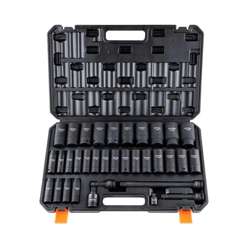 VEVOR 34 piece impact socket set storage case