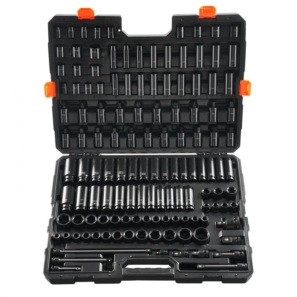 VEVOR 130 piece impact socket set case view