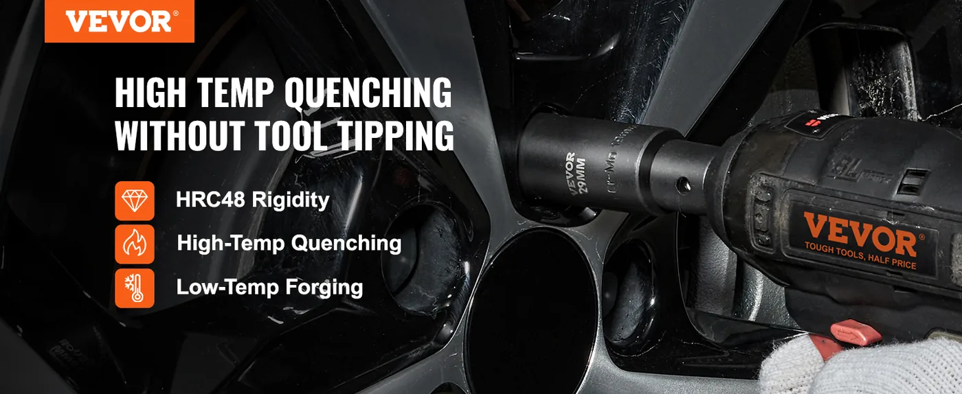 VEVOR 9 piece impact socket set overview
