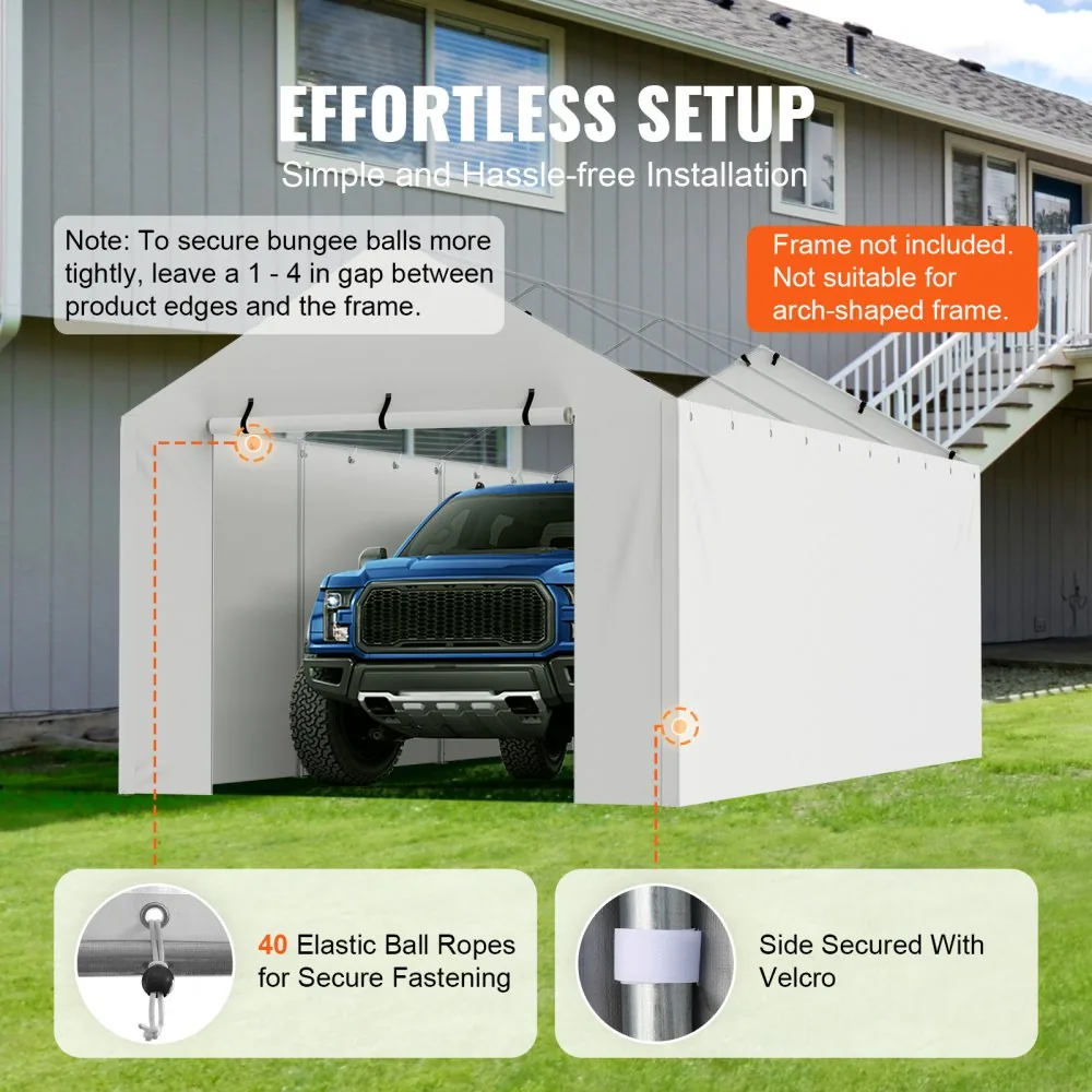 VEVOR Carport Replacement Canopy Cover Side Wall 10 x 20 ft product image 5