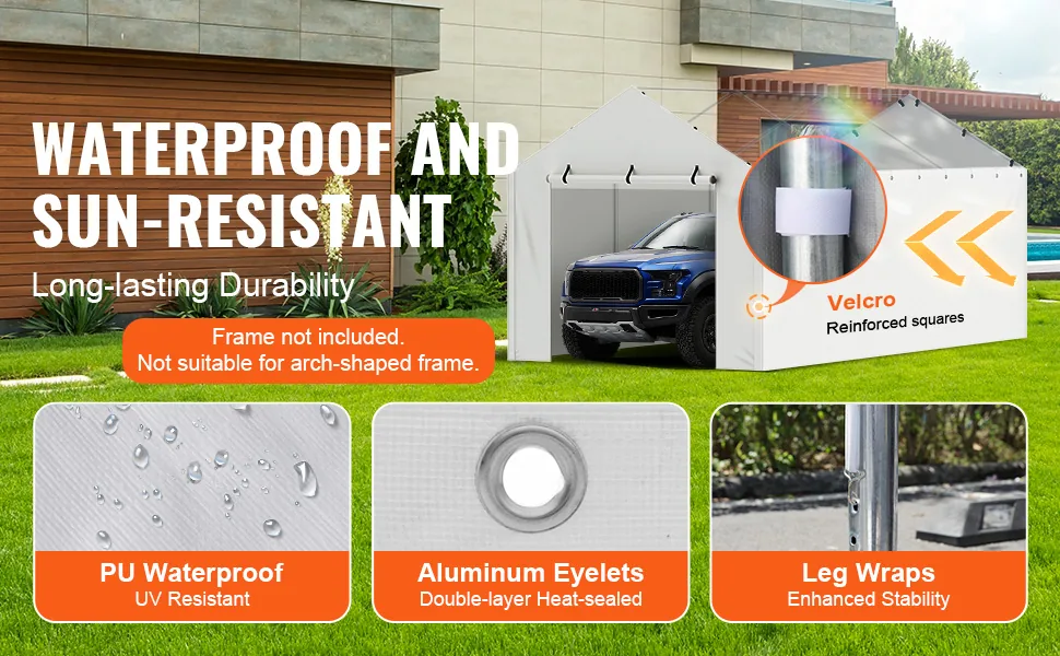 VEVOR Carport Replacement Canopy Cover Side Wall 10 x 20 ft feature 1