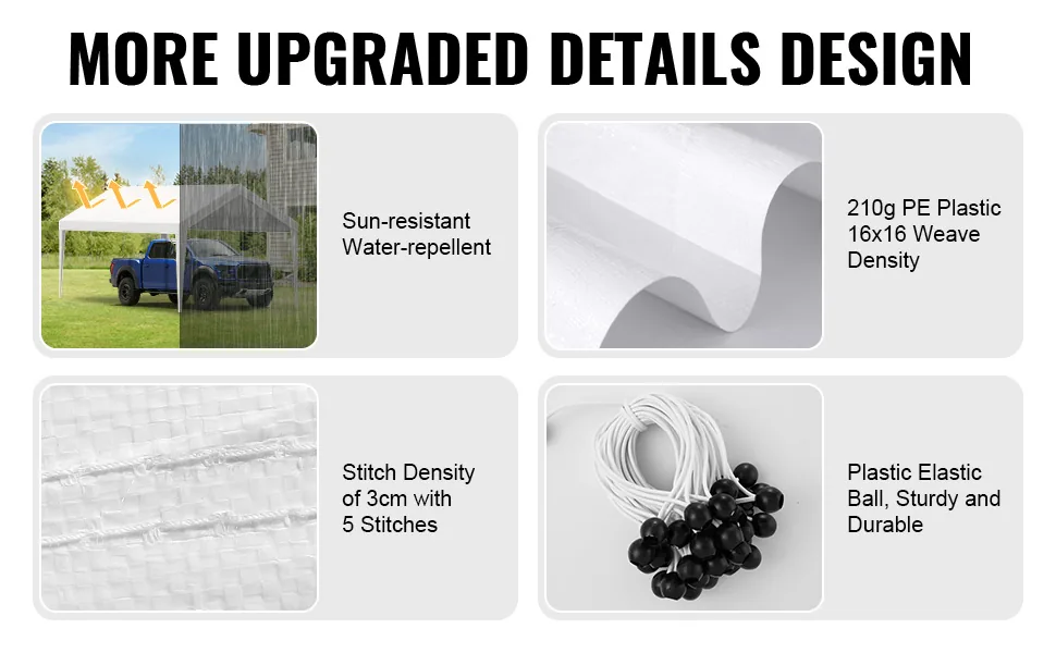 VEVOR Carport Replacement Canopy Cover 10 x 20 ft 10x20ft feature 3