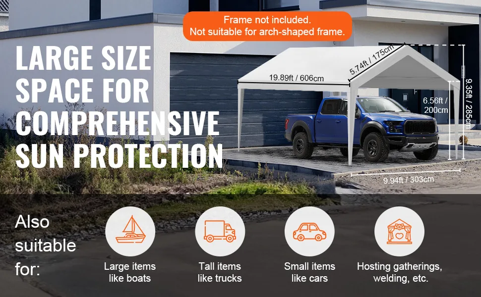 VEVOR Carport Replacement Canopy Cover 10 x 20 ft 10x20ft feature 4