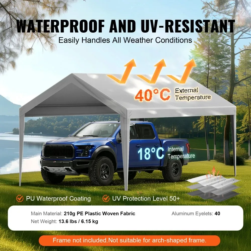 VEVOR Carport Replacement Canopy Cover 10 x 20 ft 10x20ft product image 3