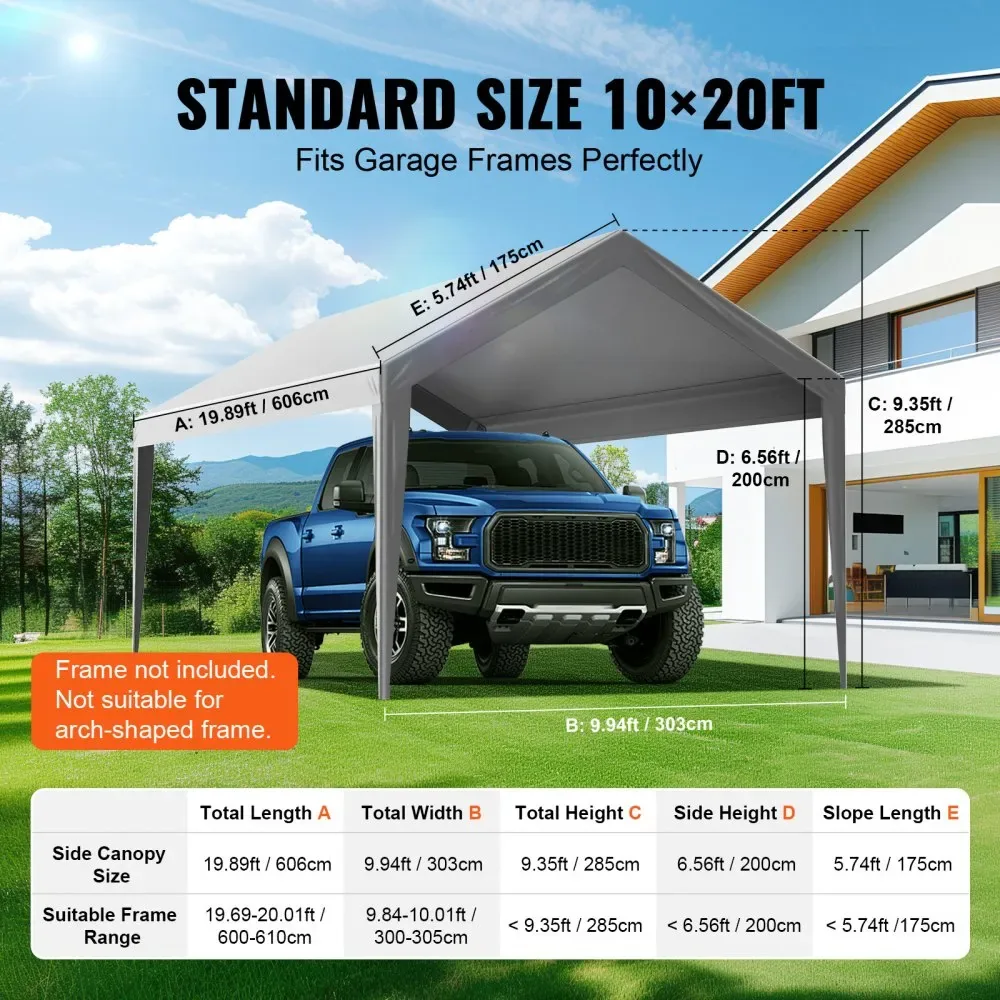 VEVOR Carport Replacement Canopy Cover 10 x 20 ft 10x20ft product image 4