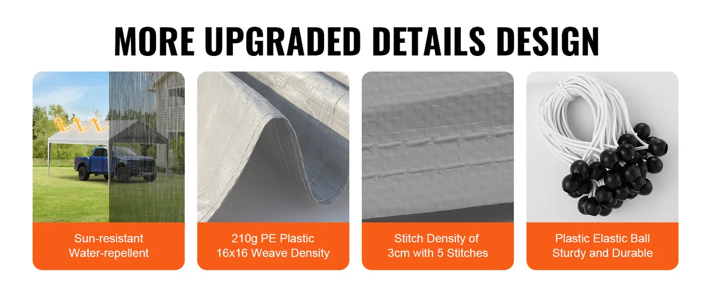 VEVOR Carport Replacement Canopy Cover 10 x 20 ft 10x20ft feature 3