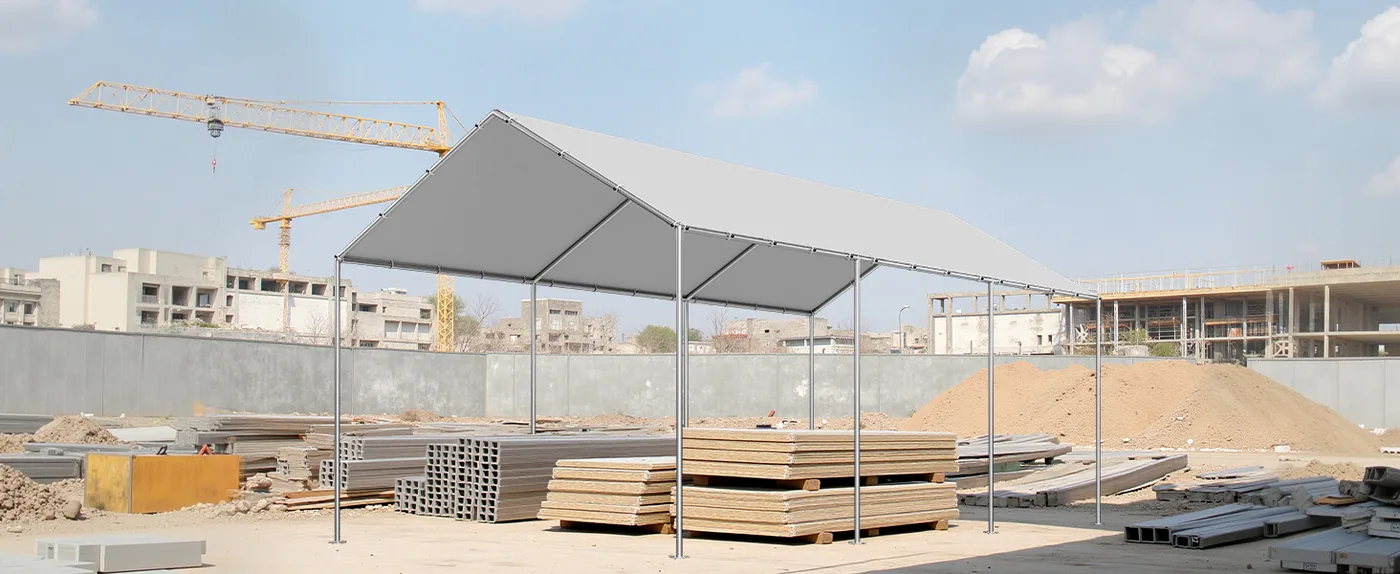 VEVOR Carport Replacement Canopy 10x20ft Grey Canopy fabric Construction Material Cover