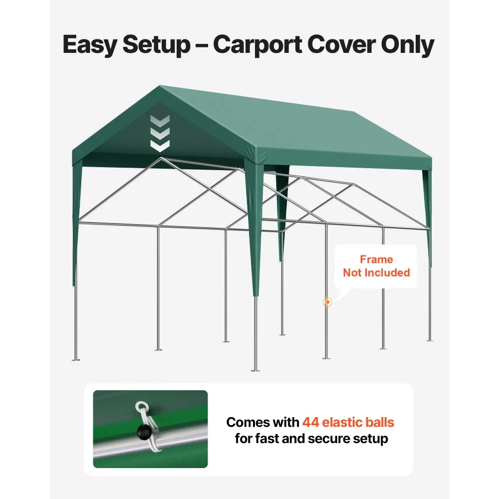 VEVOR Carport Replacement Canopy 10x20ft dark green Canopy s product image 5