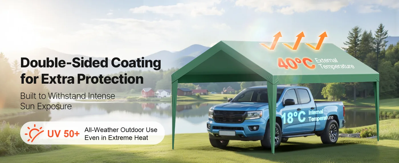 VEVOR Carport Replacement Canopy 10x20ft dark green Canopy s Sun-Resistant