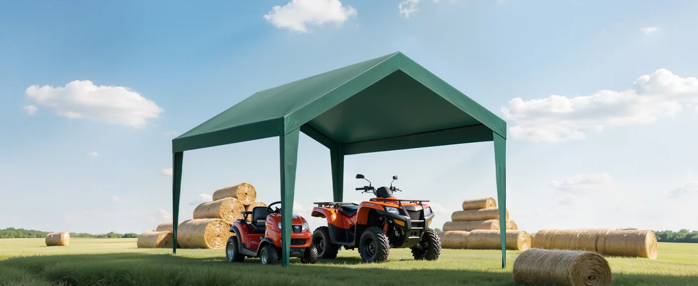 VEVOR Carport Replacement Canopy 10x20ft dark green Canopy s Farm Equipment Protection