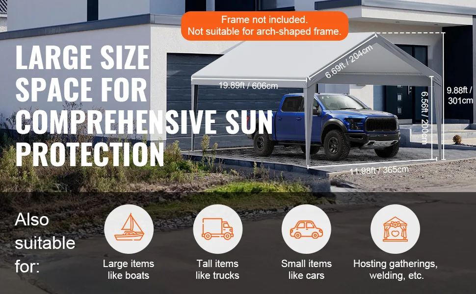 VEVOR Carport Replacement Canopy Cover 12 x 20 ft 12x20ft feature 4