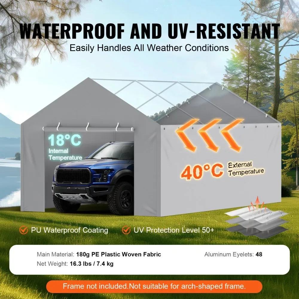 VEVOR Carport Replacement Canopy Cover Side Wall 12 x 20 ft product image 3