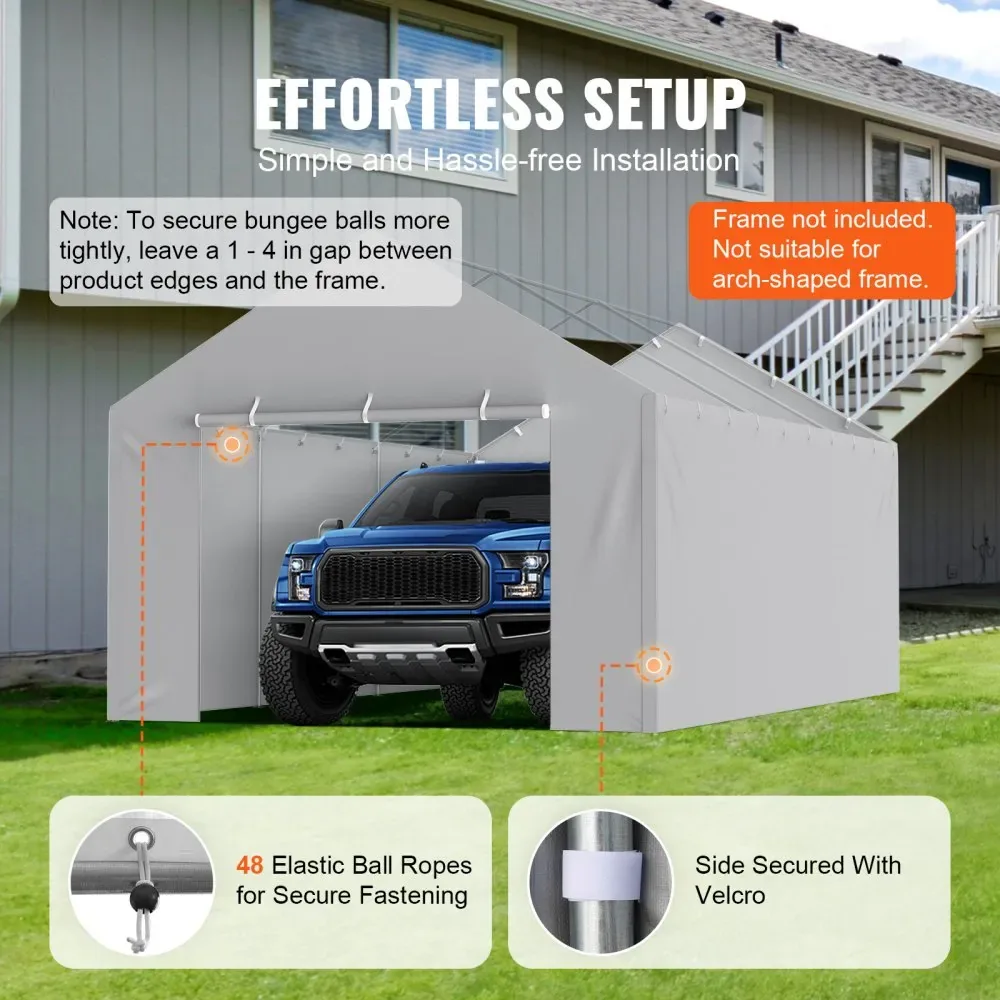 VEVOR Carport Replacement Canopy Cover Side Wall 12 x 20 ft product image 5