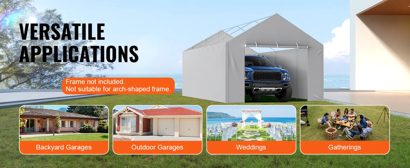 VEVOR Carport Replacement Canopy Cover Side Wall 12 x 20 ft feature 5