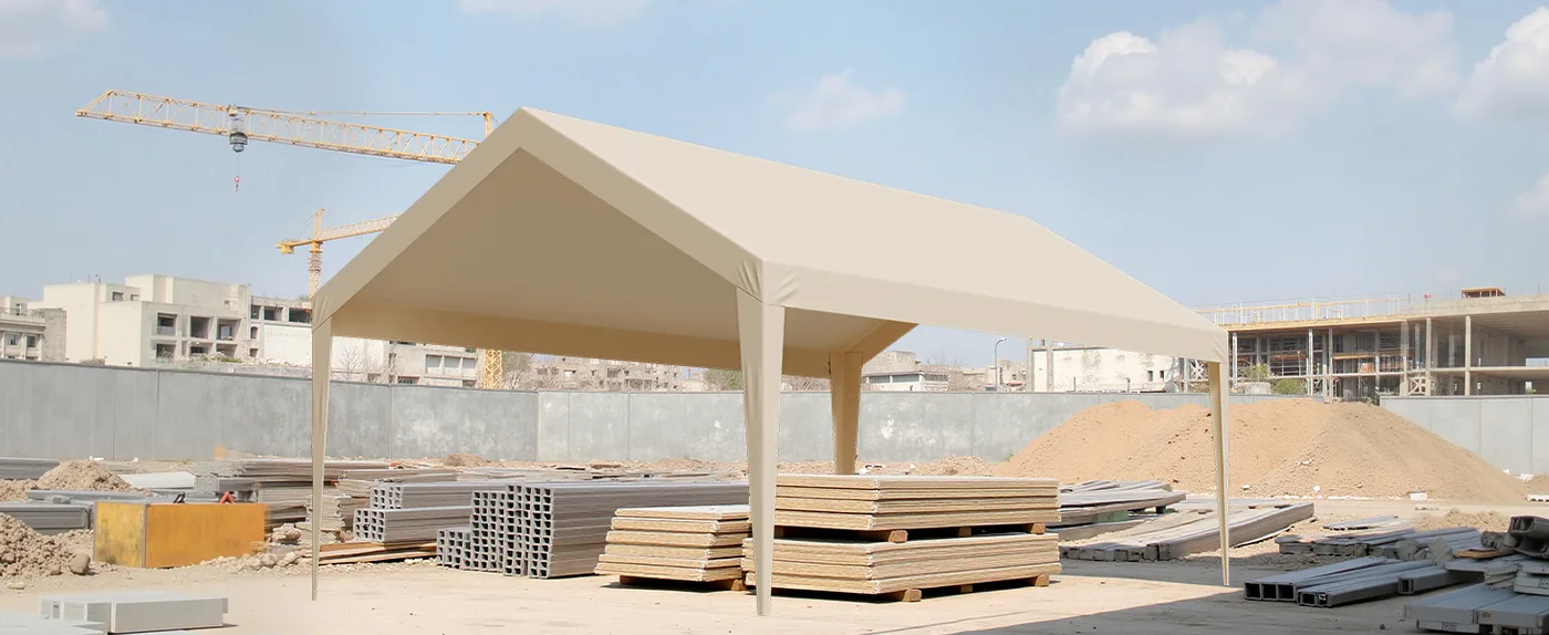 VEVOR Carport Replacement Canopy 12x20ft Beige Canopy strap Construction Material Cover