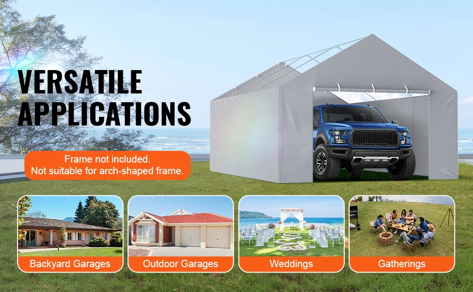VEVOR Carport Replacement Canopy Cover Side Wall 13 x 20 ft feature 5