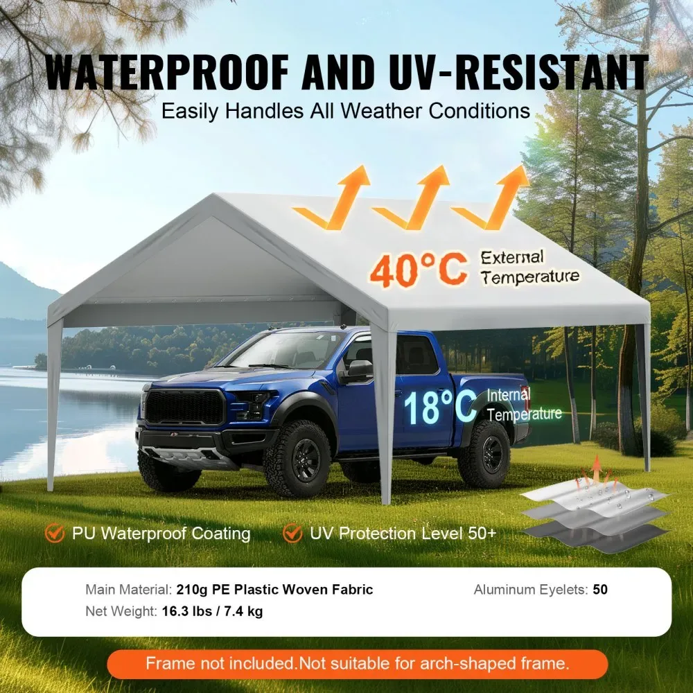 VEVOR Carport Replacement Canopy Cover 13 x 20 ft 13x20ft product image 3