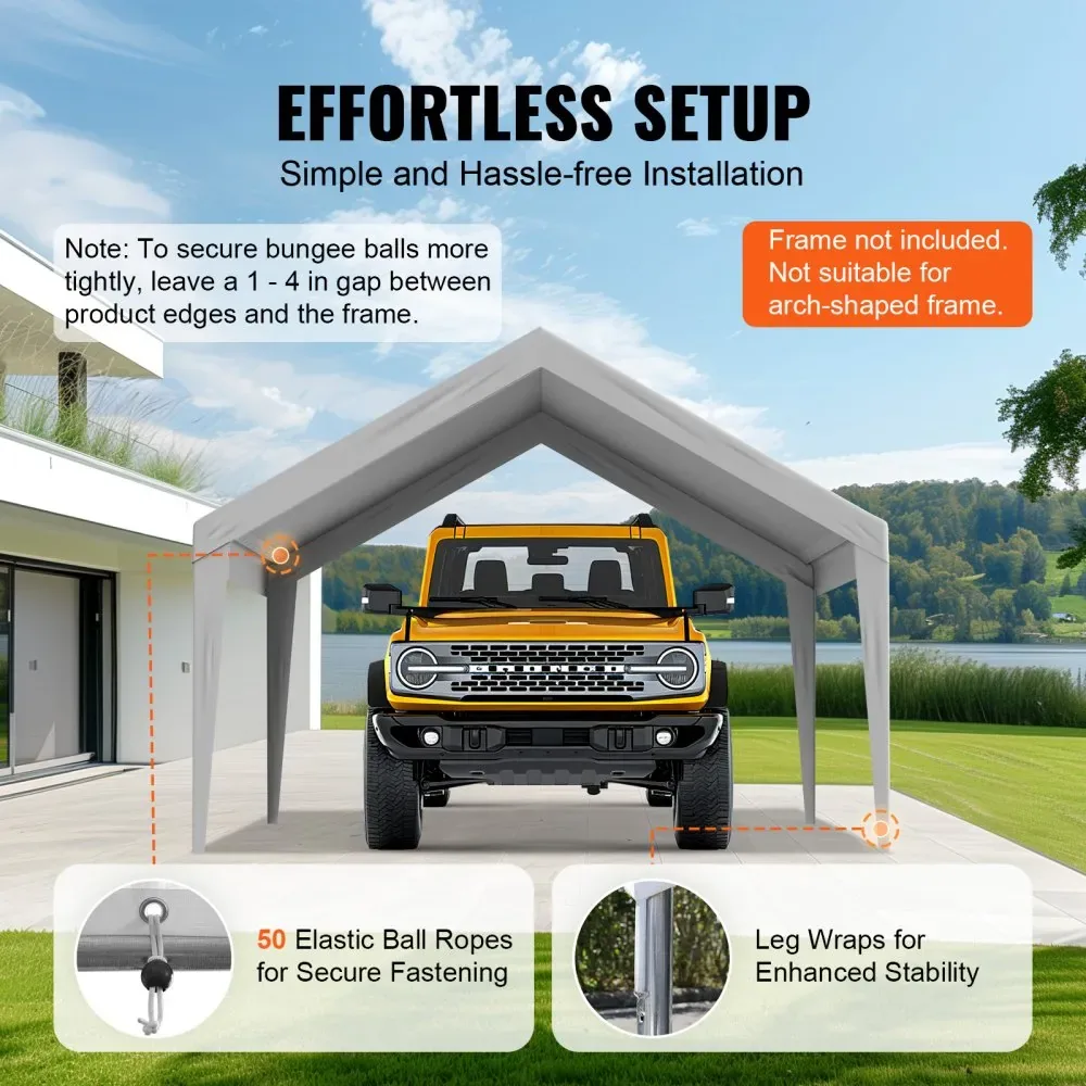 VEVOR Carport Replacement Canopy Cover 13 x 20 ft 13x20ft product image 5