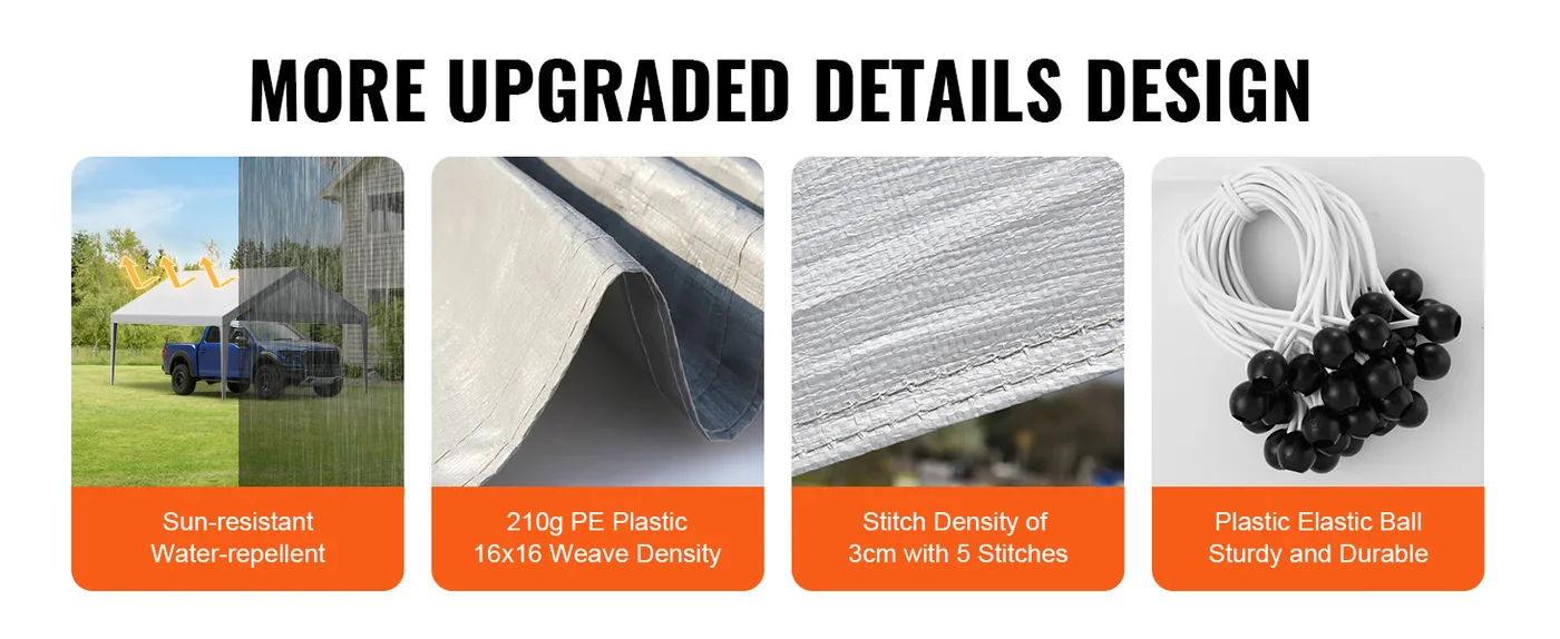 VEVOR Carport Replacement Canopy Cover 13 x 20 ft 13x20ft feature 3
