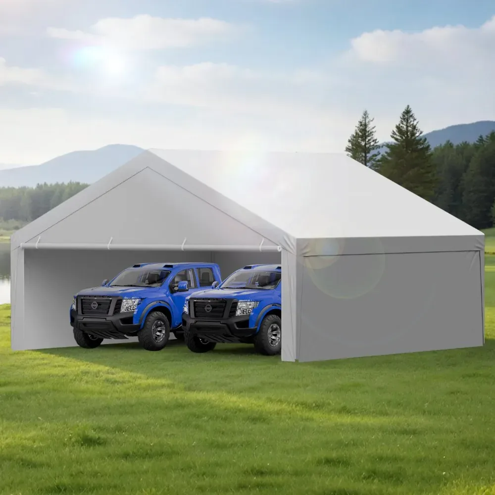 VEVOR Carport Replacement Canopy 20x20ft Grey Top and side c product image 8