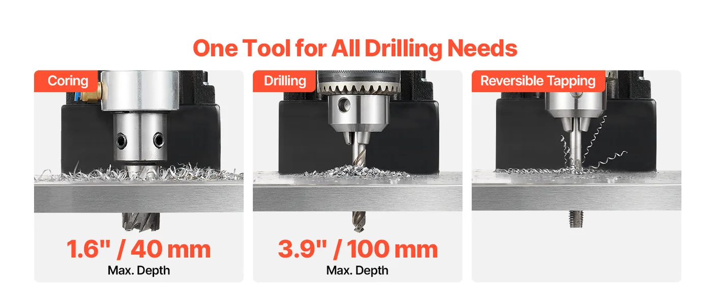 VEVOR Magnetic Drill Press 1pcs Morse Taper Shank 60mm overview