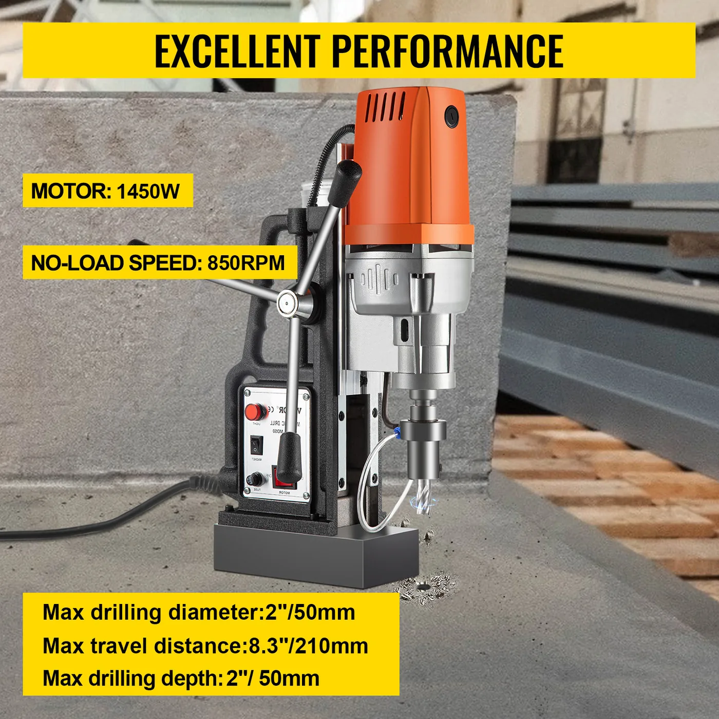 VEVOR Magnetic Drill 1450W Magnetic Drill Press with 2Inch B feature 2