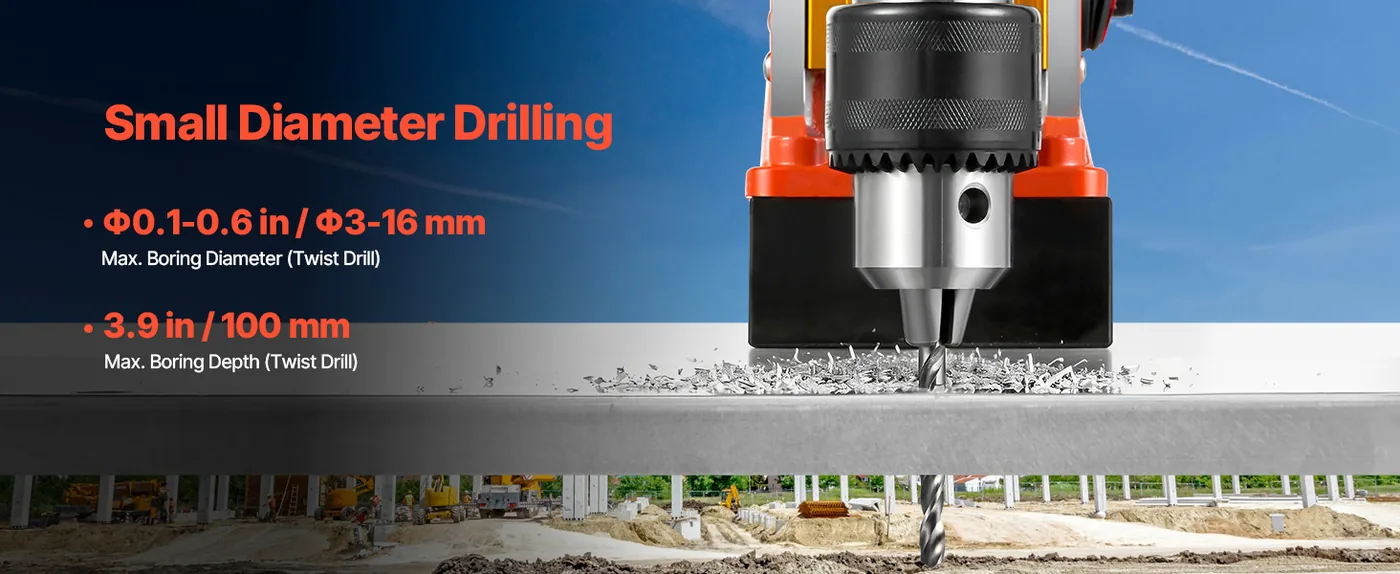 VEVOR Magnetic Drill 6pcs Twist Drill and Core Drill 50mm Drilling
