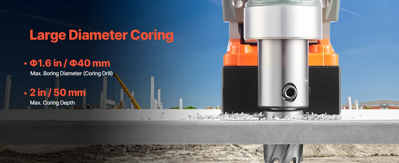VEVOR Magnetic Drill 11pcs Twist Drill and Core Drill 40mm Coring