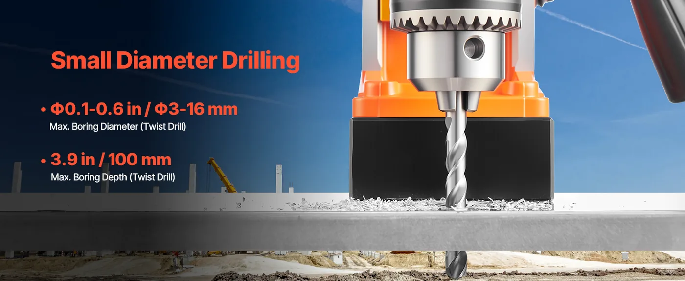 VEVOR Magnetic Drill 11pcs Twist Drill and Core Drill 40mm Drilling