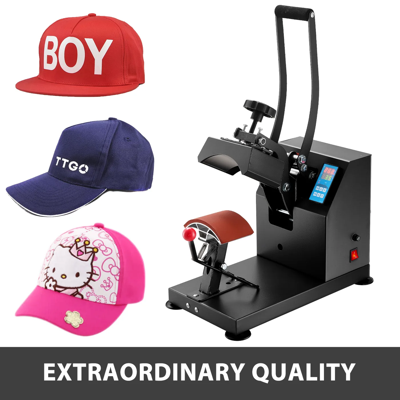 VEVOR Heat Press 6x3.75Inch Curved Element Hat Press Clamshe feature 2