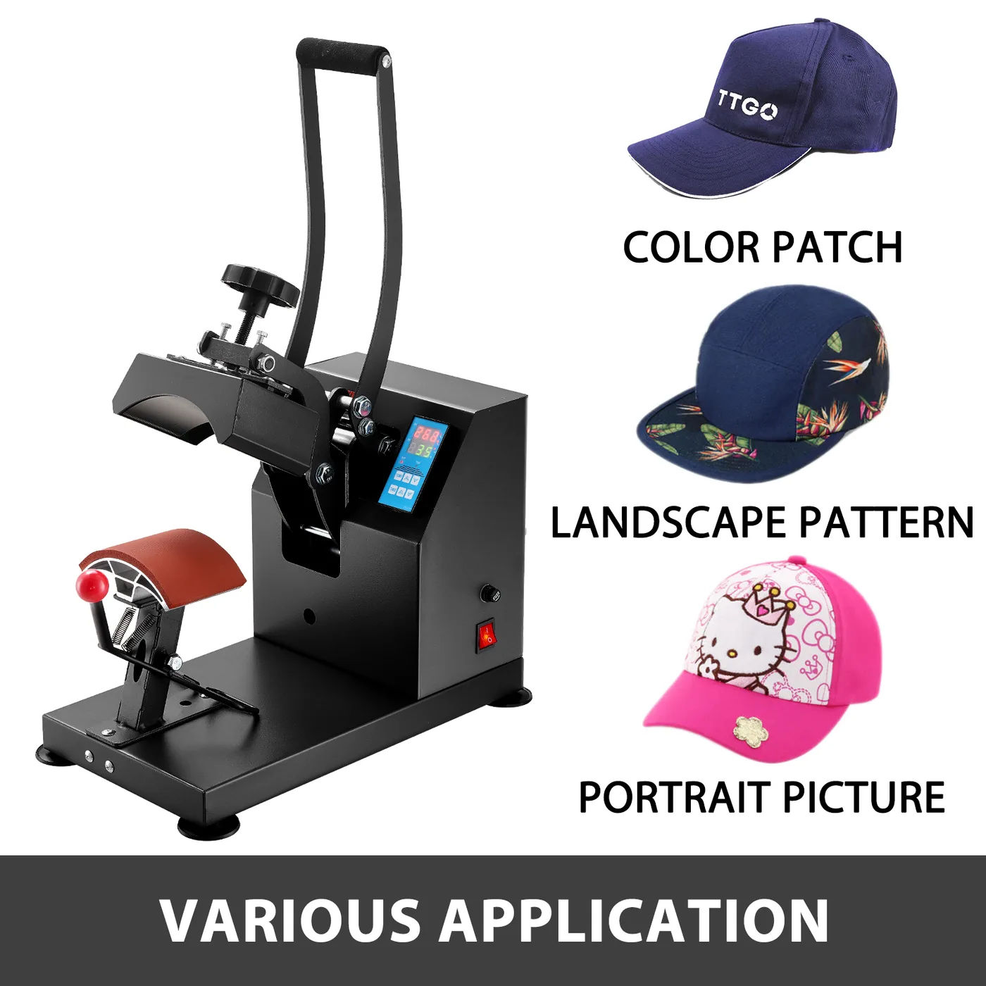 VEVOR Heat Press 6x3.75Inch Curved Element Hat Press Clamshe feature 7