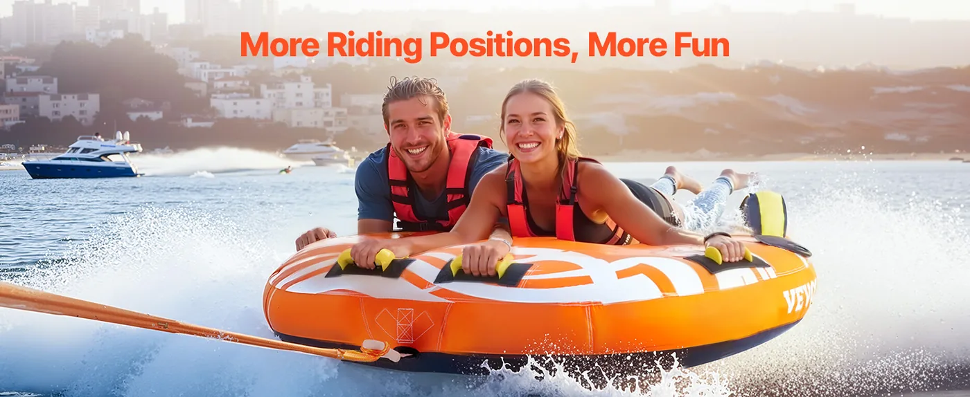 VEVOR Towable Tubes for Boating 2 people Bed Cushion - D-Typ Front Traction