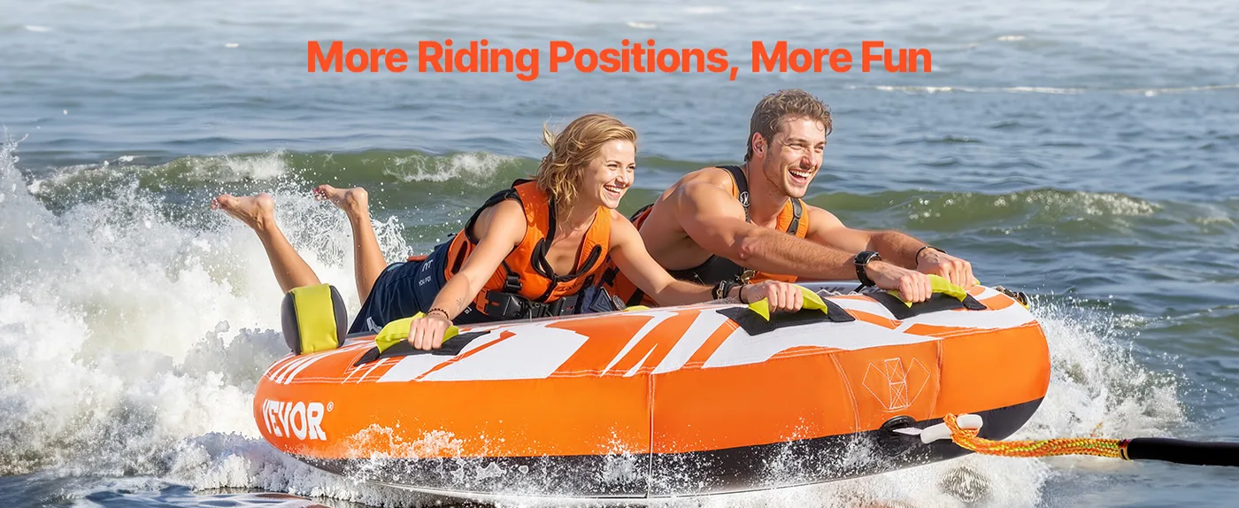 VEVOR Towable Tubes for Boating 2 people Bed Cushion - D-Typ Sit-down Surfing