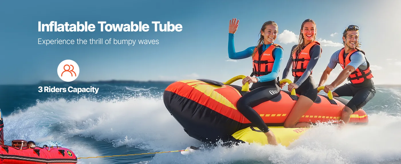 VEVOR Towable Tubes for Boating 3 people Cycling overview