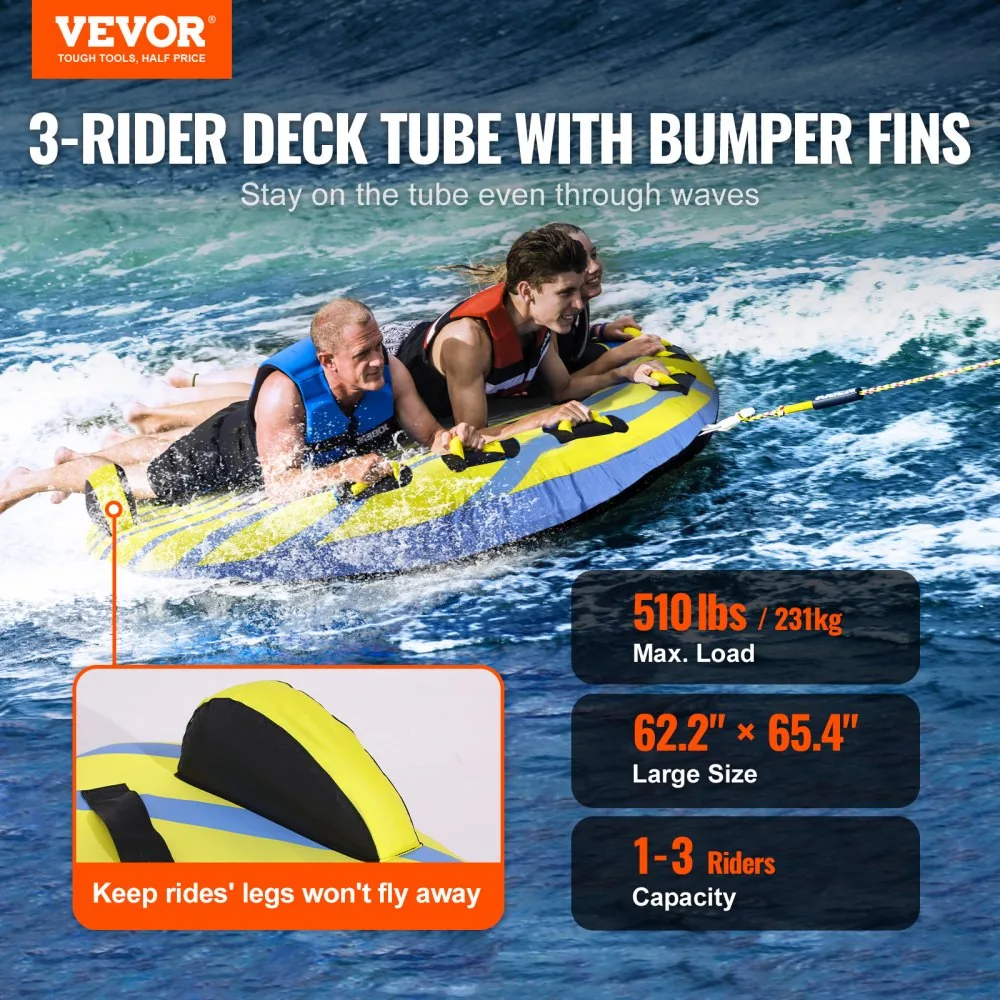 VEVOR towable tube with riders behind boat