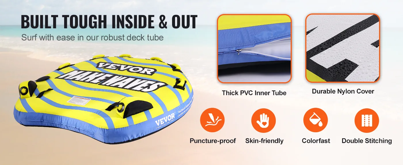 VEVOR 3 rider D type towable tube overview