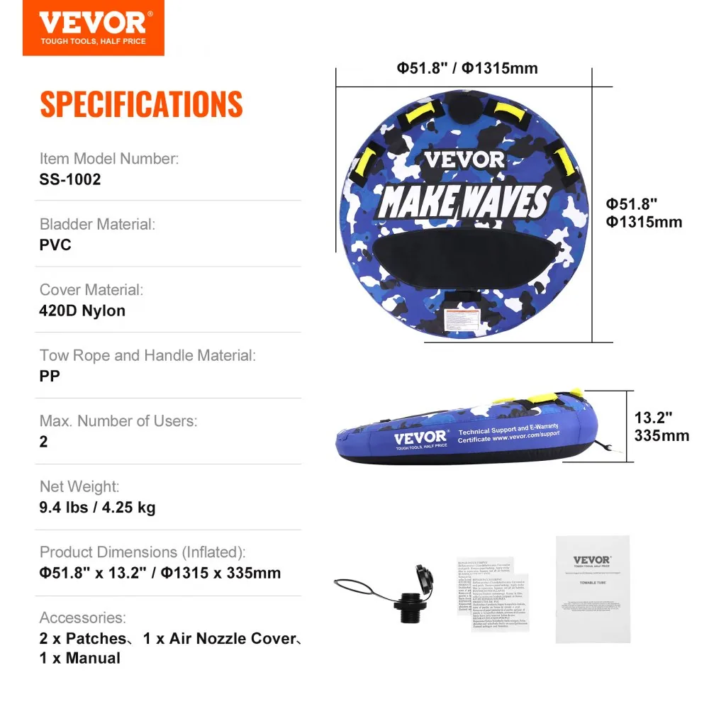 VEVOR towable tube handbag and repair kit