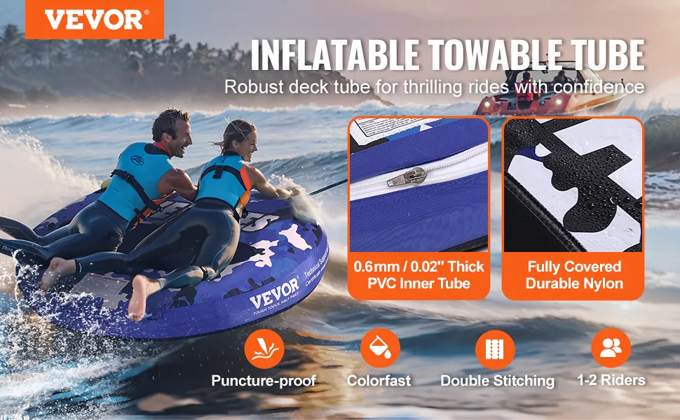 VEVOR 2 rider round towable tube overview